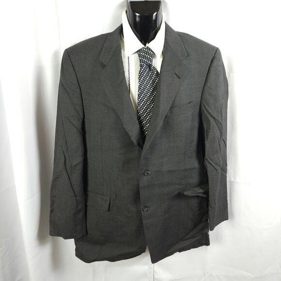 Hart Schaffner Marx Mens 44R Gray Wool 2-Button Sports Coat Blazer - Picture 1 of 9